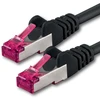 Modemas 1 m - cat6a - tinklo kabelis | juodas - 1 vnt. | cat 6a | s-ftp | dvigubai ekranuotas | pimf | 500mhz | be halogenų | patch kabelis | suderinamas su cat 5 / cat 6 / cat 7 | 10gbase-t - 10000 mbps | skirtas jungikliui, maršrutizatoriui, modemui, prieigos t
