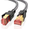 Modemas Ltemziiy Cat 8 lan kabelis 8 m, 40 gbps didelio greičio gigabitinis 2000 mhz pintas tinklo kabelis ethernet kabelis, s/ftp patch kabelis su rj45 paauksuota jungtimi, skirtas ps5/laptop/router/gaming/modem