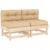 Modulinė sodo sofa Rustikalna, pušies masyvas, smėlio spalvos pagalvėlės