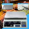Virtuvinės svarstyklės Mokeka Profesionalios elektroninės svarstyklės 40 kg su Lcd ekranu ir nerūdijančio plieno plokšte, idealiai tinka maistui, virtuvei, prekybai, įkraunama baterija