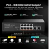 Mokerlink 10 prievadų poe komutatorius su 8 poe+ prievadais, 2 fast ethernet uplink, 100 mbps, 96w 802.3af/at poe, be ventiliatoriaus plug & play ethernet komutatorius