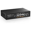 Mokerlink 10 prievadų poe komutatorius su 8 poe+ prievadais, 2 fast ethernet uplink, 100 mbps, 96w 802.3af/at poe, be ventiliatoriaus plug & play ethernet komutatorius