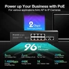 Mokerlink 10 prievadų poe komutatorius su 8 poe+ prievadais, 2 fast ethernet uplink, 100 mbps, 96w 802.3af/at poe, be ventiliatoriaus plug & play ethernet komutatorius