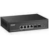 Mokerlink 4 prievadų 2.5g Poe valdomas komutatorius su 2 prievadų 10g Sfp+ lizdu, Ieee8023af/at Poe 78w, mini dydžio metalinis be ventiliatoriaus, lengvai valdomas internetu tinklo komutatorius