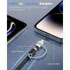 Moko usb c į lightning adapteris 2 vnt., adapteris usb c į lightning su greitu įkrovimu ir apsaugos nuo pametimo virvele, skirtas iphone 14/13/12/11/x, pad pro/air 5/mini 6, pod nano/touch, netinka audio/otg, baltas