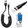 Montis Mt129 Usb-a į Lightning spiralinis laidas, 1.5m, juodas