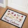 Moonworks® Durų kilimėlis Kalėdiniai šunys su Kalėdine kepure Merry Christmas Neslystantis ir plaunamas juodas 60 x 40 cm