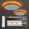 Mossco Led lubinis šviestuvas su nuotoliniu valdymu, reguliuojamas, 24 W, 2800 lm, 5 W šilta naktinė lemputė, 3000 K - 6500 K skydelis miegamajam, vaikų kambariui, apvalus (24 W-29 cm, baltas), 2 vnt.