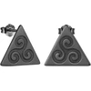 Moteriški ir vyriški auskarai David Geometric Triangle Geometric Hexagon Celtic Triskele vinukai iš sidabro / juodos spalvos 18 karatų auksu dengti unisex vinukai, sidabras
