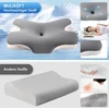 Mulisoft memory foam pagalvė, patogi pagalvė, atraminė kaklo pagalvė, ergonomiška pagalvė miegantiems ant šono (pilka)
