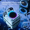 Kompiuterio kolonėlės Muzen cyber-cube bluetooth kolonėlė maža, nešiojama mini kolonėlė su rgb šviesos žibintu, ipx5 atspari vandeniui, skirta žaidimams, vakarėliams, dušui, stovyklavimui, lauke, tėčiui, vyrams, balta