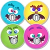 Mysweetstitch Freestyle Libre 3 jutiklių lipdukai, 4 vnt., Sugar Monsters, su ventiliacijos anga, pagaminta Vokietijoje