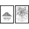 Nacnic plakatas meksika - chichen itza. lapai su miestų paminklais a3 formatas