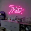 Nails neoninis ženklas, individualus led ženklas, nagų studijos grožio kambario sienų dekoras, salono kambarys