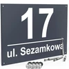 Namo numeris, namo numeris, adreso lentelė su namo numeriu, antracito spalvos + kaiščiai
