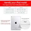 Nanruil dėklas, skirtas ipad 9th/8th/7th gen 10.2 colių 2021/2020/2019, odos planšetinio kompiuterio apsauginis dėklas, automatinis pažadinimas/užmigdymas, juodas