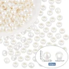 Nbeads 300 vnt. baltų abs dirbtinių perlų rinkinys, 11,8 x 9,5 mm didelės skylės plastikiniai imitaciniai perlai, apvalūs dirbtiniai perlai, laisvi rondelle tarpikliai, europietiški karoliukai papuošalų gamybai, skylė: 5,8 mm