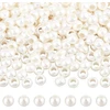 Nbeads 300 vnt. baltų abs dirbtinių perlų rinkinys, 11,8 x 9,5 mm didelės skylės plastikiniai imitaciniai perlai, apvalūs dirbtiniai perlai, laisvi rondelle tarpikliai, europietiški karoliukai papuošalų gamybai, skylė: 5,8 mm