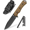 Nedfoss Boar išgyvenimo peilis, 10.5 cm Full Tang D2 plieno lauko peilis su micarta rankena, aštrus bushcraft peilis su ugnies skeltuvu, jadg peilis su kydex dėklu, ride peilis stovyklavimui, žvejybai