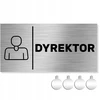 Nerūdijančio plieno lentelė ant durų/sienos su užrašu Dyrektor 10x20 Aliuminio