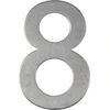 Nerūdijančio plieno namo numeris, atsparus oro sąlygoms ir lengvai prižiūrimas, metalo matinė sidabro apdaila, modernus ir lengvas lipnus montavimas, aukštis 100 mm, arial šriftas, numeris 8
