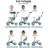 Newyoo 5-in-1 balansinis dviratis triratis | triratukas vaikams nuo 1 iki 3 metų | triratukas nuo 1 metų su stūmimo strypu ir stogeliu | balansinis dviratis | vaikiškas triratukas su stūmimo rankena, Tr009, žalias