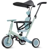 Newyoo 5-in-1 balansinis dviratis triratis | triratukas vaikams nuo 1 iki 3 metų | triratukas nuo 1 metų su stūmimo strypu ir stogeliu | balansinis dviratis | vaikiškas triratukas su stūmimo rankena, Tr009, žalias