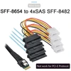 Nfhk slimline sas 4.0 sff-8654 4i 38pin host to 4 sas 29pin sff-8654 target hard disk fanout raid cable