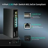 Nicgiga 4 prievadų 2.5g Poe nevaldomas komutatorius su 4 x 2.5gb Base-t Poe+@78w + 2 x 10g Sfp Uplink, 2.5gbe Ieee802.3af/at Power Over Ethernet komutatorius, palaiko Wifi6 Ap, Nas, 4k Poe kameros Nvr