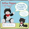 Nici minkštas žaislas katė pepper 30 cm i pliušinis žaislas su lanksčiomis galūnėmis i pūkuotas žaislas dovanų dėžutėje minkštų žaislų mėgėjams – 48184