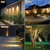 Niorsun sodo apšvietimo led, šiltai balta 3000k led prožektorius, ip67 vandeniui atsparus sodo prožektorius, 17 m 12 v sodo žibintai su adapteriu, sodo lempos laukui sodui, kiemui, medžiams (4 vnt.)