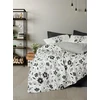 Patalynės komplektas Nuit Des Rêves Premium Ranforce dvigulis antklodės užvalkalų komplektas (200x200 cm), juodas, 100% medvilnė, 2 pagalvių užvalkalai (80x80 cm), pigmentinis spausdinimas, skalbiamas skalbimo mašinoje, užsegamas sagomis