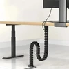 Oashisu Cable Management Square Cuba Slim 130 cm kabelių valdymo sistema stalui, reguliuojamo aukščio stalams, lanksti kabelių valdymo sistema, juoda
