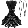 Obidodi įtempimo elastinės juostos su kabliukais, 15 cm, 30 vnt. pakuotė, ekspanderiai su kabliukais, tentų įtempikliai, palapinės guma, guminiai įtempikliai tinklams, reklamoms, stovyklavimui, juodi