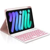Occtingkind, klaviatūra, skirta ipad mini, dėklas su klaviatūra, skirtas ipad mini 6/7 (2021/2024), magnetinė nuimama bluetooth klaviatūra, skirta ipad mini 8.3 colių, qwertz, usb c, apšvietimas, rožinė
