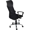 Officer Products Corfu biuro kėdė, ergonomiška rašomojo stalo kėdė, pasukama kėdė, membrana, audinys ir dirbtinė oda, biuro kėdė su ratukais, spalva: juoda