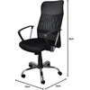 Officer Products Corfu biuro kėdė, ergonomiška rašomojo stalo kėdė, pasukama kėdė, membrana, audinys ir dirbtinė oda, biuro kėdė su ratukais, spalva: juoda
