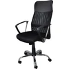 Officer Products Corfu biuro kėdė, ergonomiška rašomojo stalo kėdė, pasukama kėdė, membrana, audinys ir dirbtinė oda, biuro kėdė su ratukais, spalva: juoda