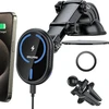 Ohlpro automobilinis laikiklis su magsafe ir iphone 16 pro max/ 16 pro/16, iphone 15/14/13/12 serijoms, 360° reguliuojamas prietaisų skydelio priekinio stiklo telefono laikiklis su įkrovimo funkcija