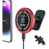 Ohlpro magsafe automobilinis laikiklis-įkroviklis, magnetinis automobilinis mobiliojo telefono laikiklis su įkrovimo funkcija, belaidė automobilinė įkrovimo stotelė, skirta iphone 16 15 14 13 12 serijoms, automatinis išlygiavimas [super stilingas premium