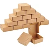Olycraft rinkinys, 100 mini kartoninių dėžučių, 5,5 x 5,5 x 2,5 cm, rudos kartoninės dovanų dėžutės, papuošalų kraft dėžutė, mažos siuntimo dėžutės, pagamintos iš gofruoto kartono, mini dėžutės dovanų pakavimui, smulkūs daiktai