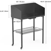 Onlyfire stalas olandų orkaitei 76 x 41 cm, lauko kepsninės vežimėlio stalas su apsauga nuo vėjo, lentyna ugnies puodui, kepimo indui ir kepsninės priedams