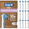 Oral-b Pro Sensitive Clean elektrinių dantų šepetėlių galvutės, 12 vnt. pakuotė, švelnus dantų valymas, X formos šereliai, originalus Oral-b dantų šepetėlių priedas, supakuota į pašto dėžutę