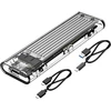Orico M.2 Nvme Ssd dėklas, Usb-c adapteris Usb 3.2 Gen2 (10 Gbps), skaidrus išorinis M2 dėklas, skirtas Pcie M-key/b+m Key Nvme Ssd 2230/2242/2260/2280, sidabrinis -tcm2