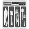 Oriental riverkit įrankių dėklas su 5 skyriais, neslystantis plastikinis įrankių organizatorius, be Bpa stalčių įdėklas virtuvės stalčiams, 32,2 x 28,4 x 4,7 cm
