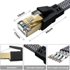 Ouuze ethernet kabelis, 2 m cat 8 interneto kabelis didelės spartos 40 gbps 2000 mhz rj45 lan kabelis, suderinamas su XBOX/switch/ps5/wifi plėtikliu/maršrutizatoriumi/modemo pataisų skydu