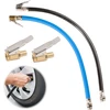 Padangų pripūtimo žarna 36,5 cm ilgio su 2 x 8 mm schrader ventilio svirties jungtimi, oro griebtuvu, padangų pripūtimo žarnos ventilio prailginimo adapteriu, motociklo dviračio automobilio ventilio kištuko ventilio jungties žarnomis