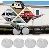 Padangų uždangalas kemperiui, priekabai, apsauginis padangų uždangalas, 4 vienetai, 27–29 colių ratų padangų sidabrinis apsauginis uždangalas automobiliui, Rv, Suv, sunkvežimiui, priekabai, populiarus