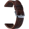 Pakaitinis dirželis 22 mm Faux Leather, skirtas Motorola Moto 360 2nd Gen 46 mm laikrodžio apyrankei, tamsiai rudas