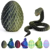 Paslaptingas drakono kiaušinis su 3d, drakono kiaušinis su drakonu, drakono kiaušinis, 3d drakono figūrėlė - magiška dekoracija ir dovana (snake Juodas Bronze)